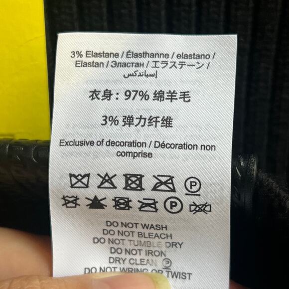 NWT Marc Jacobs Black Wool Femme Crewneck Ribbed Sweater Size XS - Picture 8 of 8